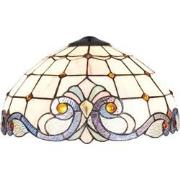 LumiLamp Lampenkap Tiffany  Ø 40x21 cm Beige Blauw Glas Halfrond Glaze...