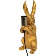 Clayre & Eef Bureaulamp Konijn 13x17x36 cm  Goudkleurig Kunststof Tafe...