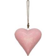 Clayre & Eef Hanger Hart 20x6x20 cm Roze Ijzer Woondecoratie