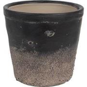 Clayre & Eef Bloempot Binnen  Ø 15x14 cm Zwart Bruin Keramiek Plantenp...
