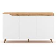 Buffet Scandinave 3 Deuren L140 cm - Hout en wit decor - Boom