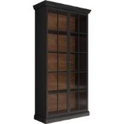 Meubella Vitrinekast Leroy - Zwart eiken - 102 cm
