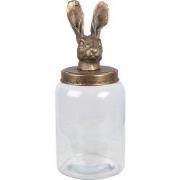 Clayre & Eef Voorraadpot Ø 16x39 cm Transparant Glas Konijn