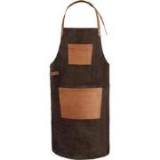 Buffellederen schort met nekband