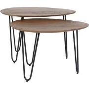 Salontafel Fabio - Mangohout - Set van 2