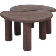 Salontafel Lina - Espresso Mangohout - Set van 2
