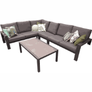 Loungeset met lage tafel 5 delig antraciet