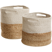 Beliani NAULLA - Mand-Grijs-Katoen, Jute
