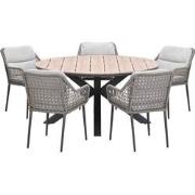 Garden Impressions Pemba tuinset 6-delig - Tulli tuintafel Ø148x75 cm ...