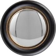 Clayre & Eef Spiegel  Ø 18 cm Zwart Goudkleurig Hout Glas Rond Grote S...