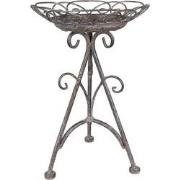 Clayre & Eef Plantentafel  Ø 22x32 cm Bruin Grijs IJzer Plantenstandaa...