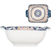 Clayre & Eef Kom 75 ml Wit Blauw Keramiek