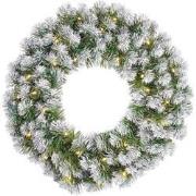Black Box Kerstkrans Norton - 60x60x0 cm - Pvc - Besneeuwd,Groen