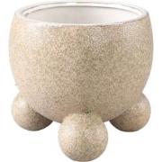 PTMD Bloempot Malinda - 20x20x18 cm - Keramiek - Geel