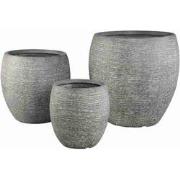 PTMD Bloempot Giulietta - 55x55x54 cm - Magnesium - Grijs - Set van 3