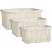 Mica Decorations Mand Danfield - 43x31x19 cm - Gerecycled Katoen - Wit...
