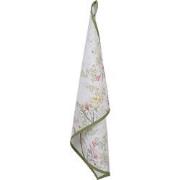 Clayre & Eef Theedoek  50x70 cm Wit Katoen Bloemen Keukenhanddoek