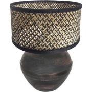 Anne Lighting - tafellamp - Lyons - zwart - bamboe hout - Ø 40cm - E27...