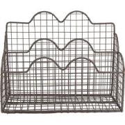 Clayre & Eef Brievenhouder  27x12x22 cm Bruin Ijzer Rechthoek