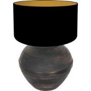 Anne Lighting - tafellamp - Lyons - zwart - hout linnen - Ø 40cm - E27...