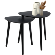 MISOU Salontafe - Set van 2 - Bijzettafel - Driehoekig - Zwart - Bijze...
