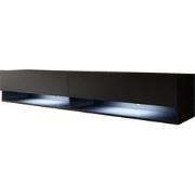 Meubella TV-Meubel Asino LED - Mat Zwart - 180 cm