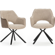 Set van 2 fauteuils in stof met zwarte metalen poten L62 cm - MARIEL