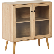 Beliani ALBANY - Vitrinekast-Lichte houtkleur-Vezelplaat