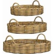 Mica Decorations Plateau Liam - 58x58x19 cm - Polyester - Bruin - Set ...