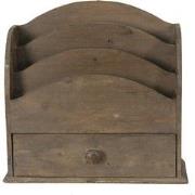 Clayre & Eef Brievenhouder  33x13x31 cm Bruin Hout Postbakje