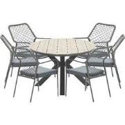Garden Impressions Ross tuinset 7-delig mosgroen - Tulli tuintafel ova...