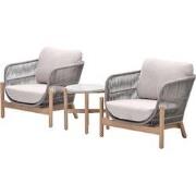 Talara loungeset - 3-dlg.  - acaciahout met white wash - sand