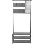 Garderobemeubel Kapstok Antraciet Melamine Novad - Met Leggers