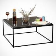Salontafel Vierkant 75x75 cm Pola - Zwart Marmerlook Melamine