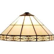 LumiLamp Lampenkap Tiffany  Ø 32x16 cm Beige Glas Driehoek Glazen Lamp...