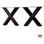 Benoa Colony Iron Dining Table Diamond X Leg Set of 2