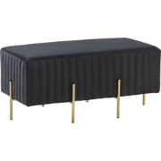 Beliani DAYTON - Bedbank-Zwart-Fluweel