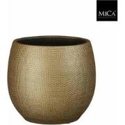 Mica Decorations Bloempot Porto - 17x17x17 cm - Terracotta - Goud,Meta...