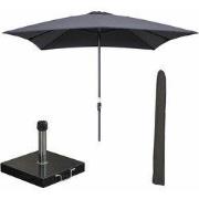 Garden Impressions Lotus stokparasol 250x250 cm donker grijs incl 40 k...
