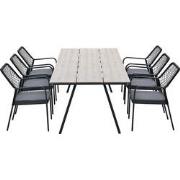 Garden Impressions Ross tuinset 7-delig zwart - Braga tuintafel 220x10...