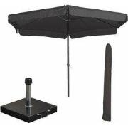 Garden Impressions Delta stokparasol Ø300 cm donker grijs incl 40 kg C...
