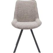 Eetkamerstoel Taupe Stof/Metaal - Zithoogte 48cm - Mika - Set van 2