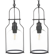 Beliani BASHILO - Hanglamp-Zwart-IJzer
