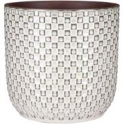 Mica Decorations Daan Bloempot - H20 x Ø 21 cm - Keramiek - Wit