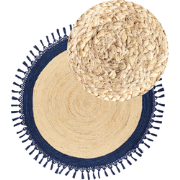 Beliani MARTS - Gevlochten-Beige-Jute
