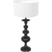 Anne Lighting - tafellamp - Lyons - zwart - hout linnen - Ø 40cm - E27...