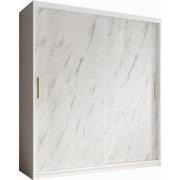 Meubella Kledingkast Marmer - Wit - 180 cm