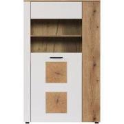 Vitrine met 2 deuren, waarvan 1 met gehard glas L90 cm - VITORIA