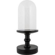 Clayre & Eef Glazen Stolp Ø 14x34 cm Zwart Hout Glas
