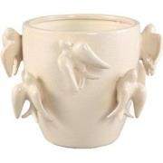 PTMD Bloempot Emmelyn - 26x26x18 cm - Keramiek - Wit